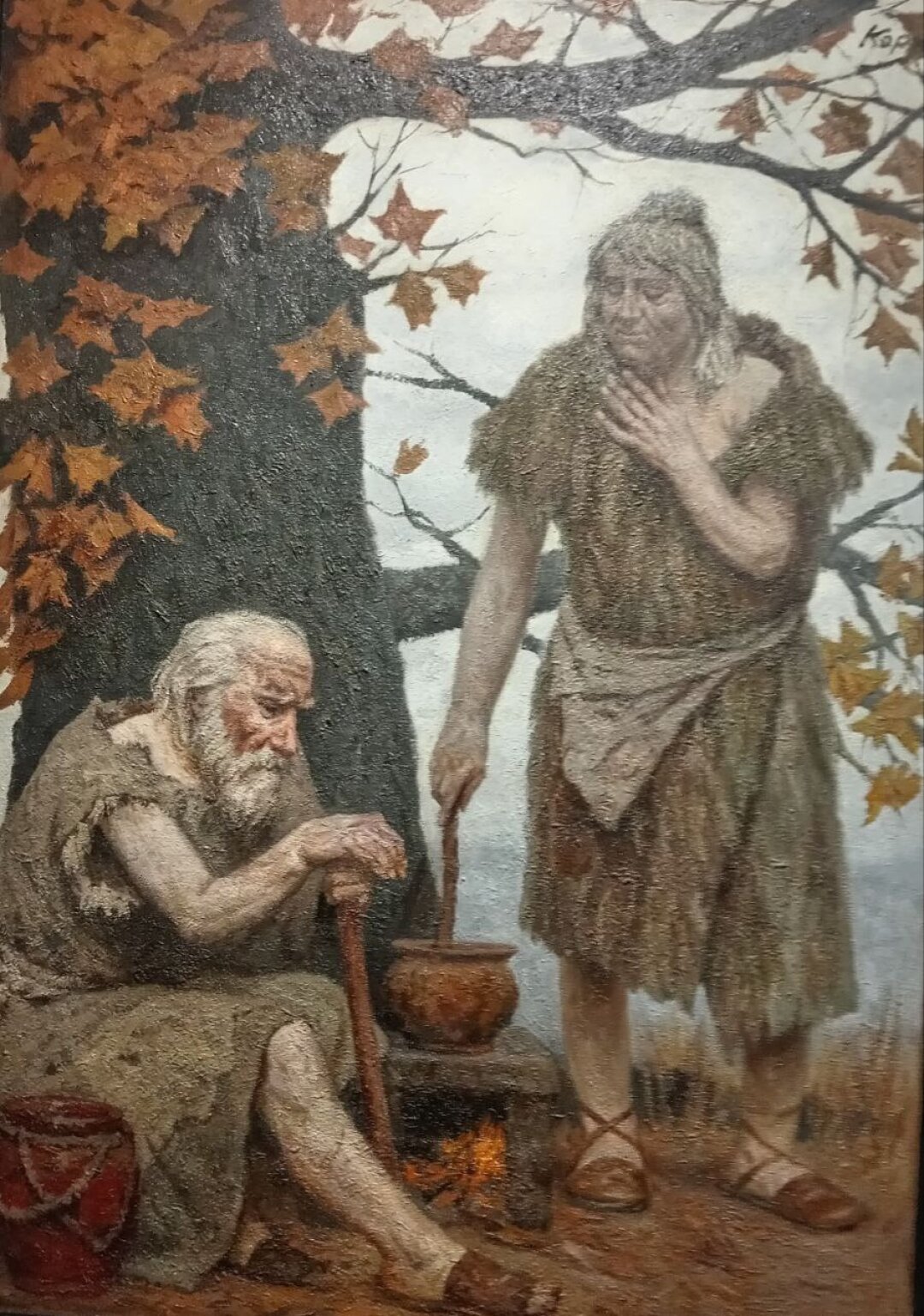 Гелий Коржев. Адам и Ева в старости. 1995