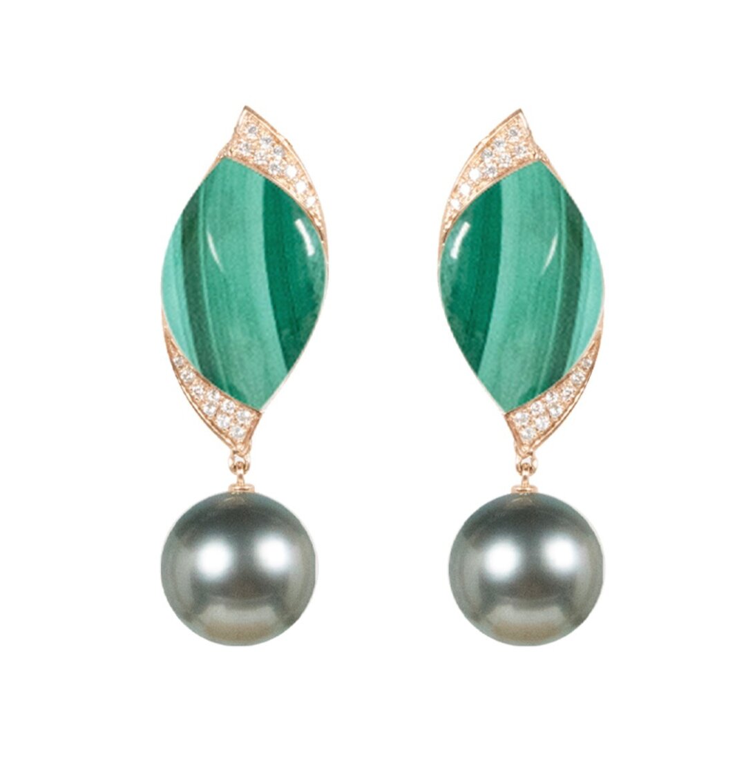 Серьги с малахитом Utopia, Mercury, 702 000 руб.