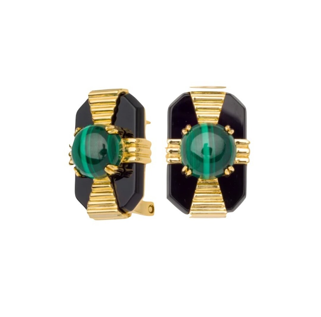 Серьги с малахитами и черными агатами Style Avenue, 34 600 руб.