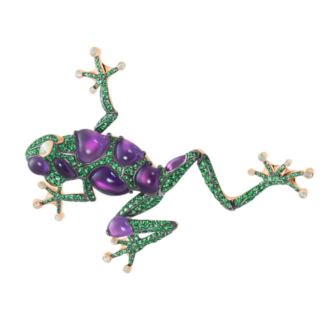 Брошь с тсаворитами, аместистами и кошачьим глазом Mercury, 3 380 000 руб.