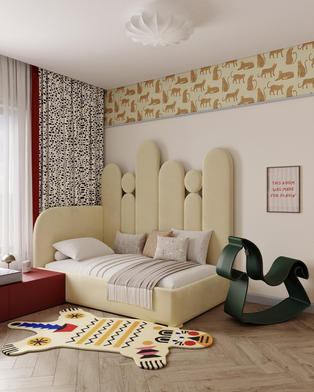 Яркие, но гармонично подобранные цвета в детской стимулируют воображение и создают жизнерадостное настроение