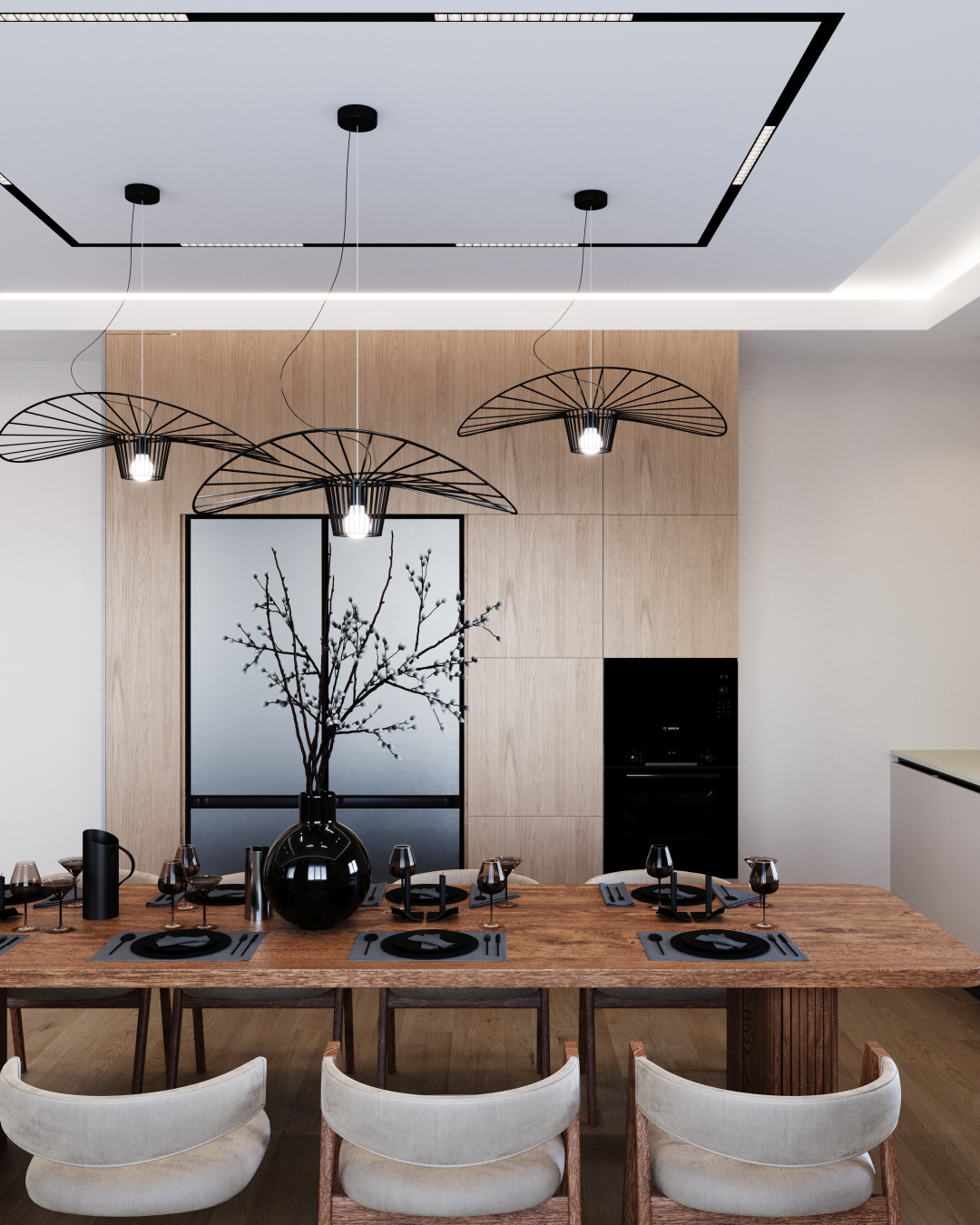 Зона кухни в кухне-гостиной из проекта частного дома в с. Зубово