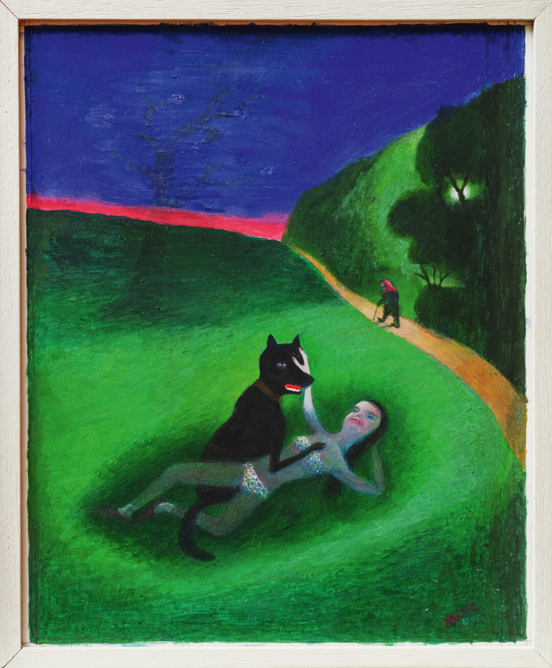 Сюрреалистичную работу нонконформиста Льва Повзнера Татьяна приобрела на персональной выставке художника «Поле чудес» в Alina Pinsky Gallery. «Сразу