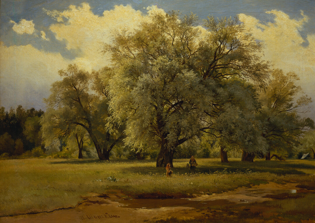 Иван Шишкин, "Ивы, освещенные солнце", Конец 1860-х – начало 1870-х.