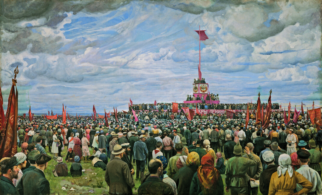 Исаак Бродский, "Передача знамени парижских коммунаров московским рабочим".