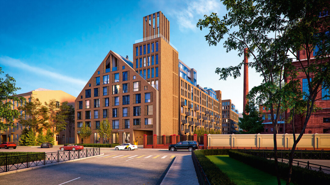 Кирпичные фасады ЖК бизнес-класса «Мануфактура Джеймс Бек» на Петроградской стороне органично вписались в контекст исторической застройки