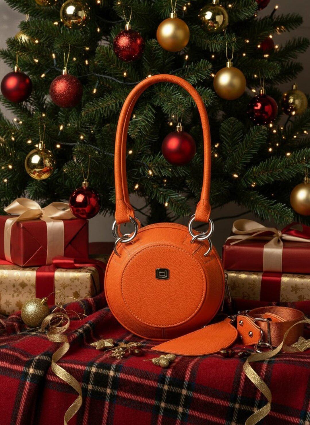 Сумка-шар в оранжевом цвете