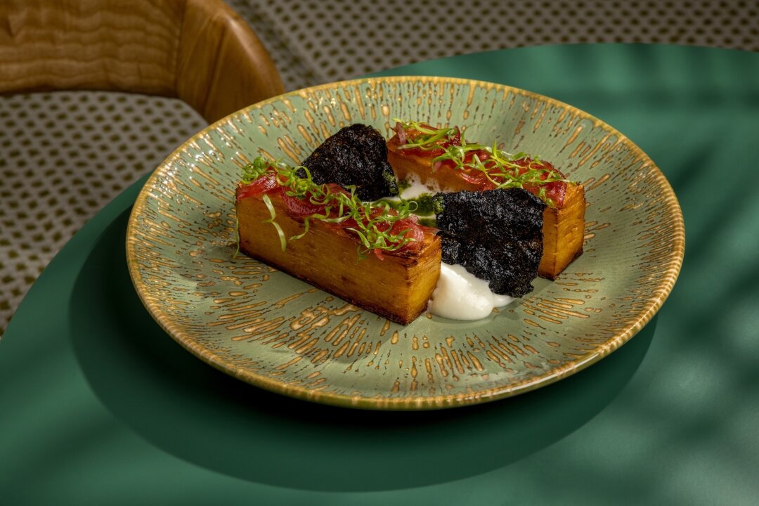 Картофельный гратен с муссом пармезан, 600 рублей