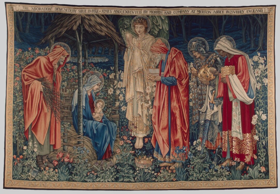 Шпалера «Поклонение волхвов». По картону Э. Берн-Джонса 1890 г. Англия, Серрей, Мертеновское аббатство. Фирма «Уильям Моррис и Со». 1902