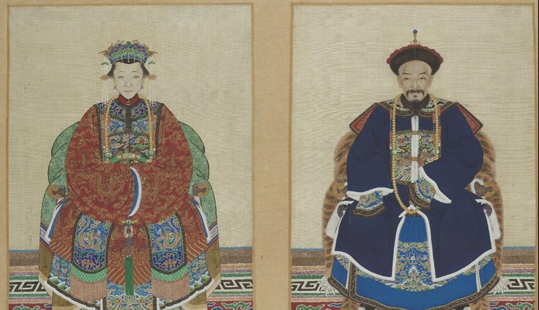 Портрет чиновника. Портрет жены чиновника. Китай, после 1898