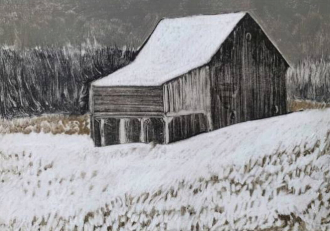 Монотипия WInter Landscape II, Мария Стадник