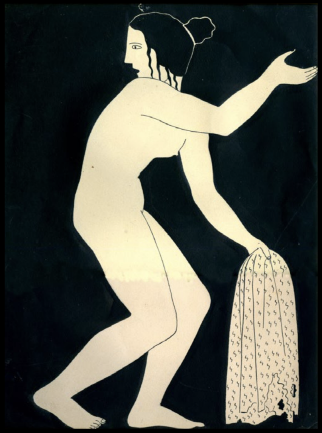 Алиса Порет «Афина». Иллюстрация к книге «Батрахомиомахия. Война лягушек и мышей» М.; Л.: Academia, 1936. Бумага, тушь, кисть