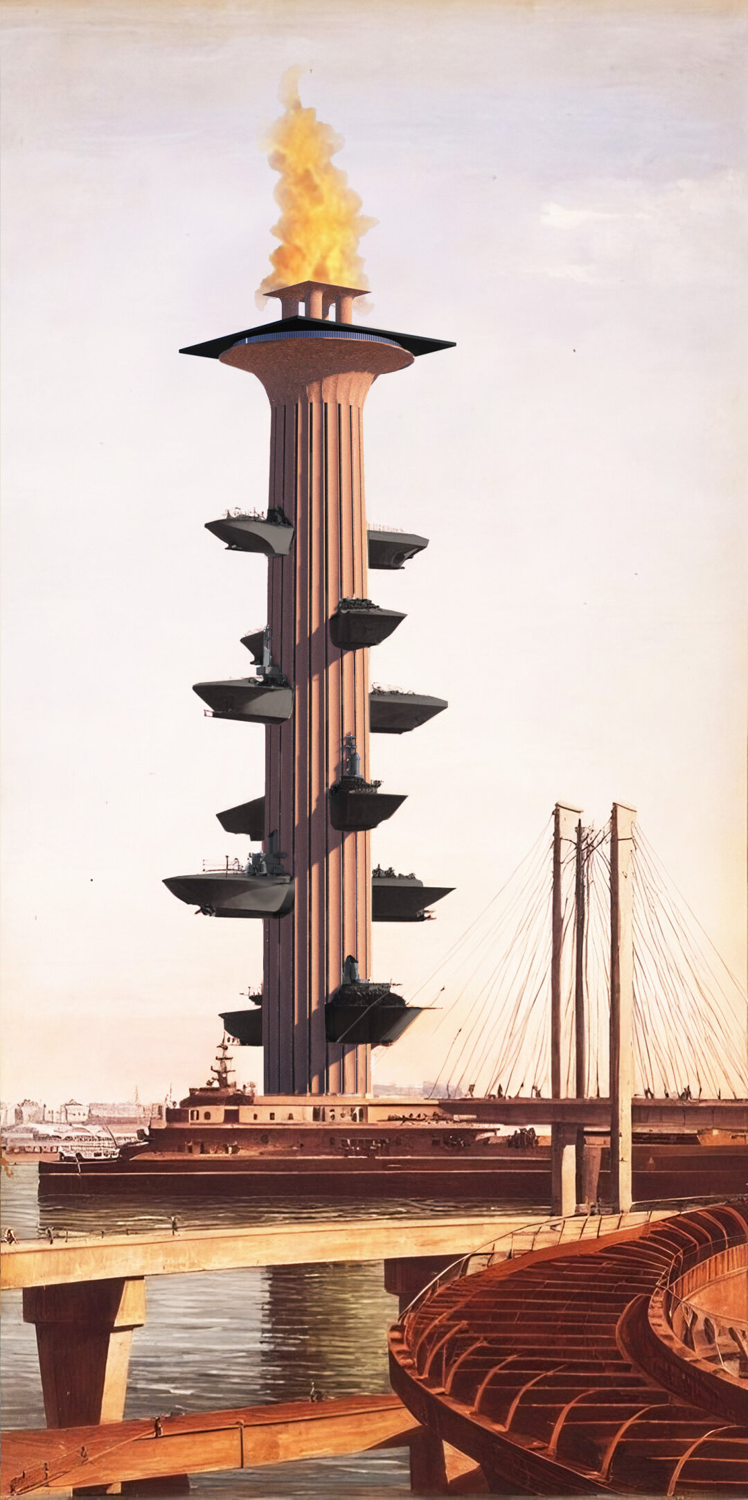 Типологии небоскреба и Ростральной колонны внезапно объединились в конкурсном проекте «Победителей не судят» для «Кирпичного конкурса»