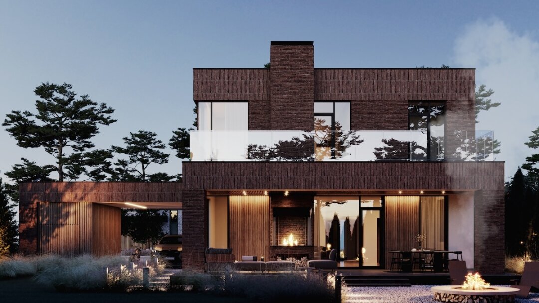 Дом «Огонь» в Aool – это ваша энергетическая база. Пространство с высокими потолками и панорамным остеклением, где видны горизонты и рождаются самые