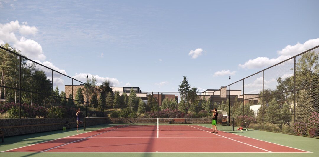 В поселке предусмотрели зоны для прогулок, спокойного отдыха, занятий спортом и для детей