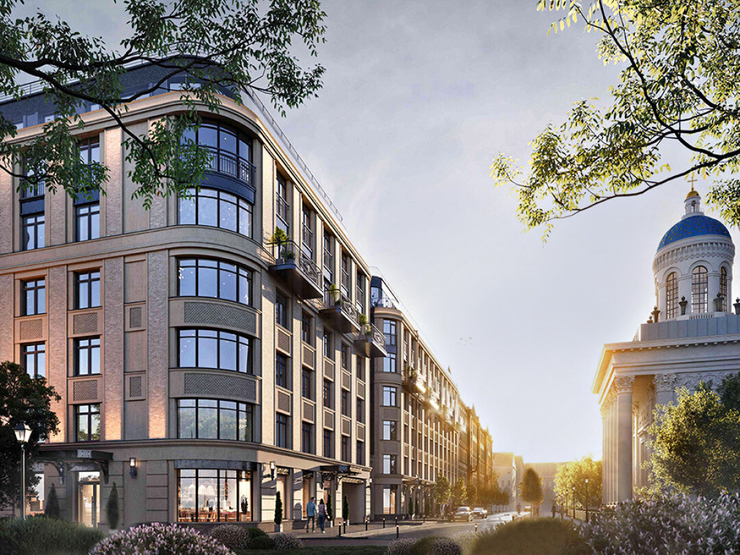 Из квартир (от 45 до 215 кв. м) клубного дома «Фонтанка 130» открываются виды на Троицкий собор, включенный в список Всемирного наследия ЮНЕСКО