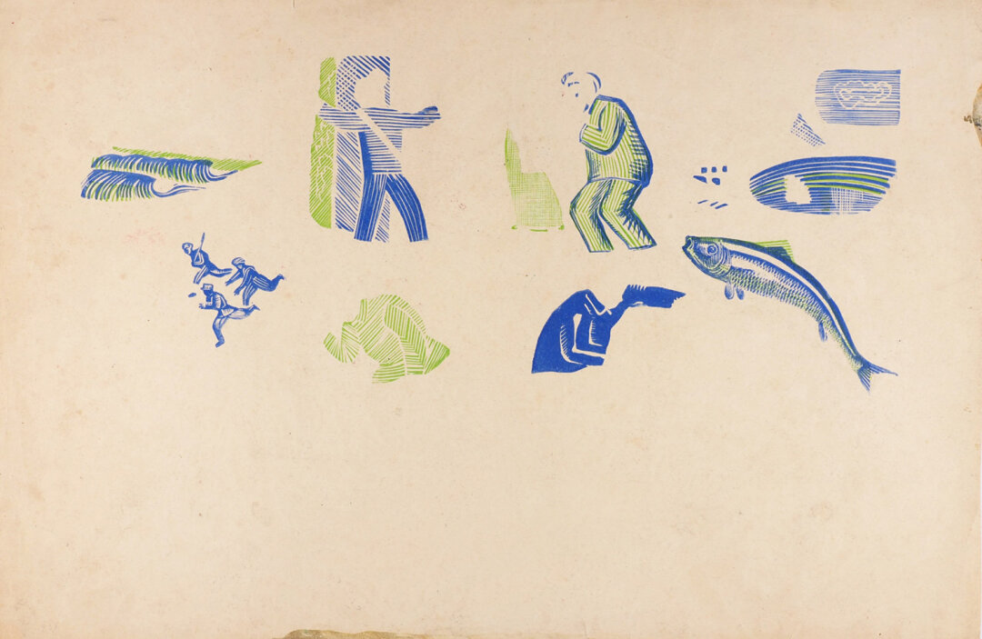 Фаворский Владимир Андреевич. Пробный оттиск к неизданной книге С. Маршака «Семь чудес». Ок. 1929