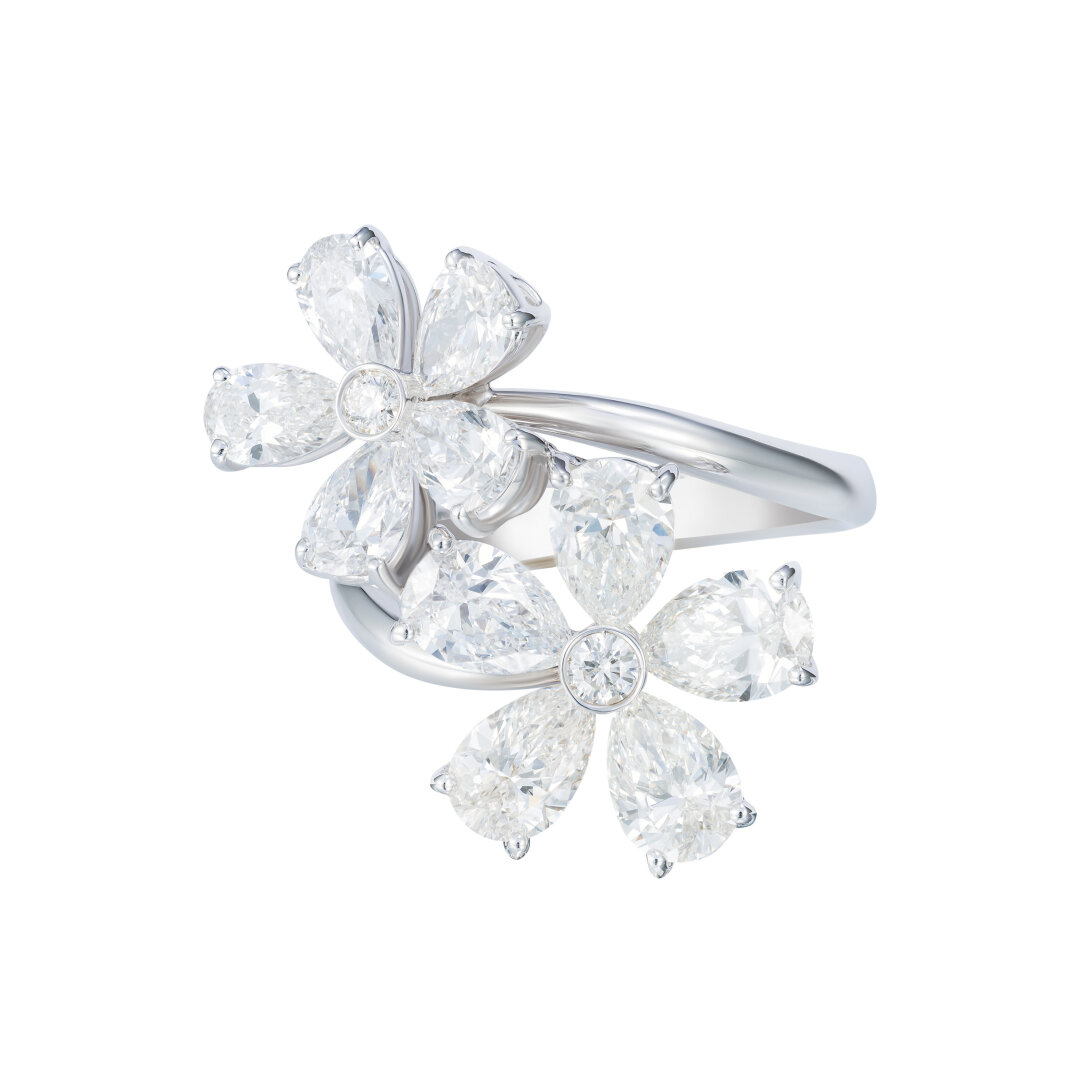 Кольцо MERCURY из коллекции Flower. Белое золото, бриллианты