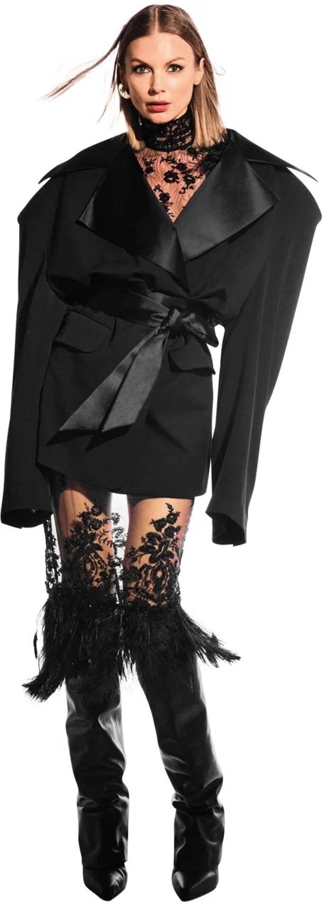 Юлия Матвиенко в тотал-луке Ranevsky для шоу Собака.ru «Новые имена в моде — 2025». Фото: Таня Янчурова