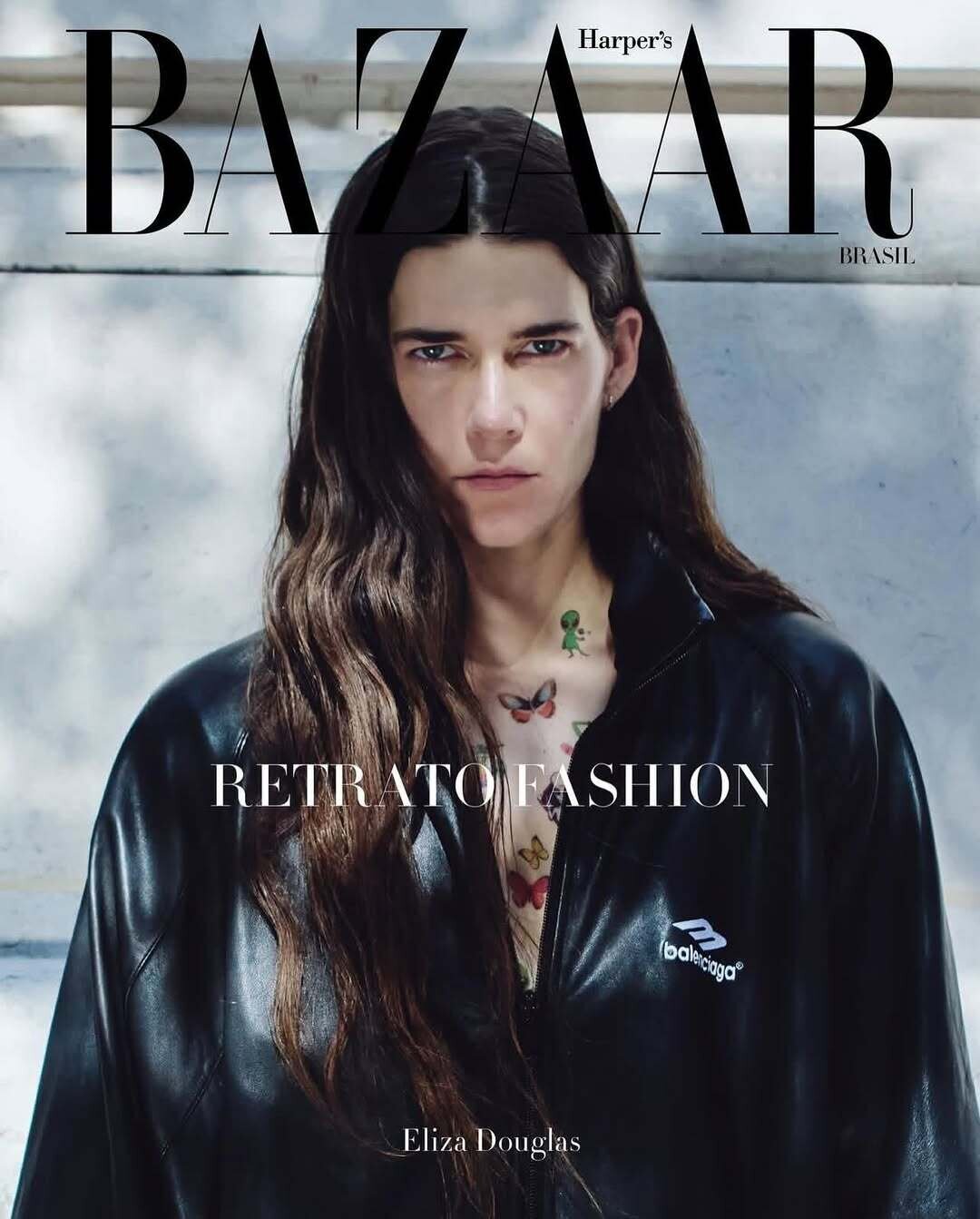 Мейк Фаризы для Элизы Дуглас aka фэшн-музы Демны на обложку бразильского Harper's Bazaar