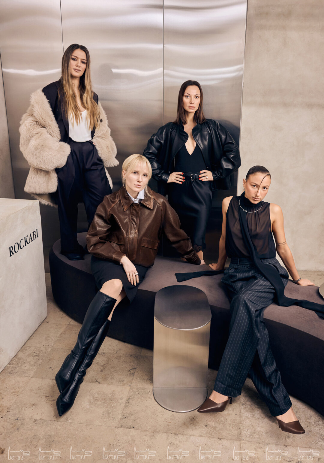 Фаундер Наталья Сухотерина в бутике Rockabi с лакшери-комьюнити бренда. Слева направо по часовой стрелке: основатель Rockabi Наталья Сухотерина