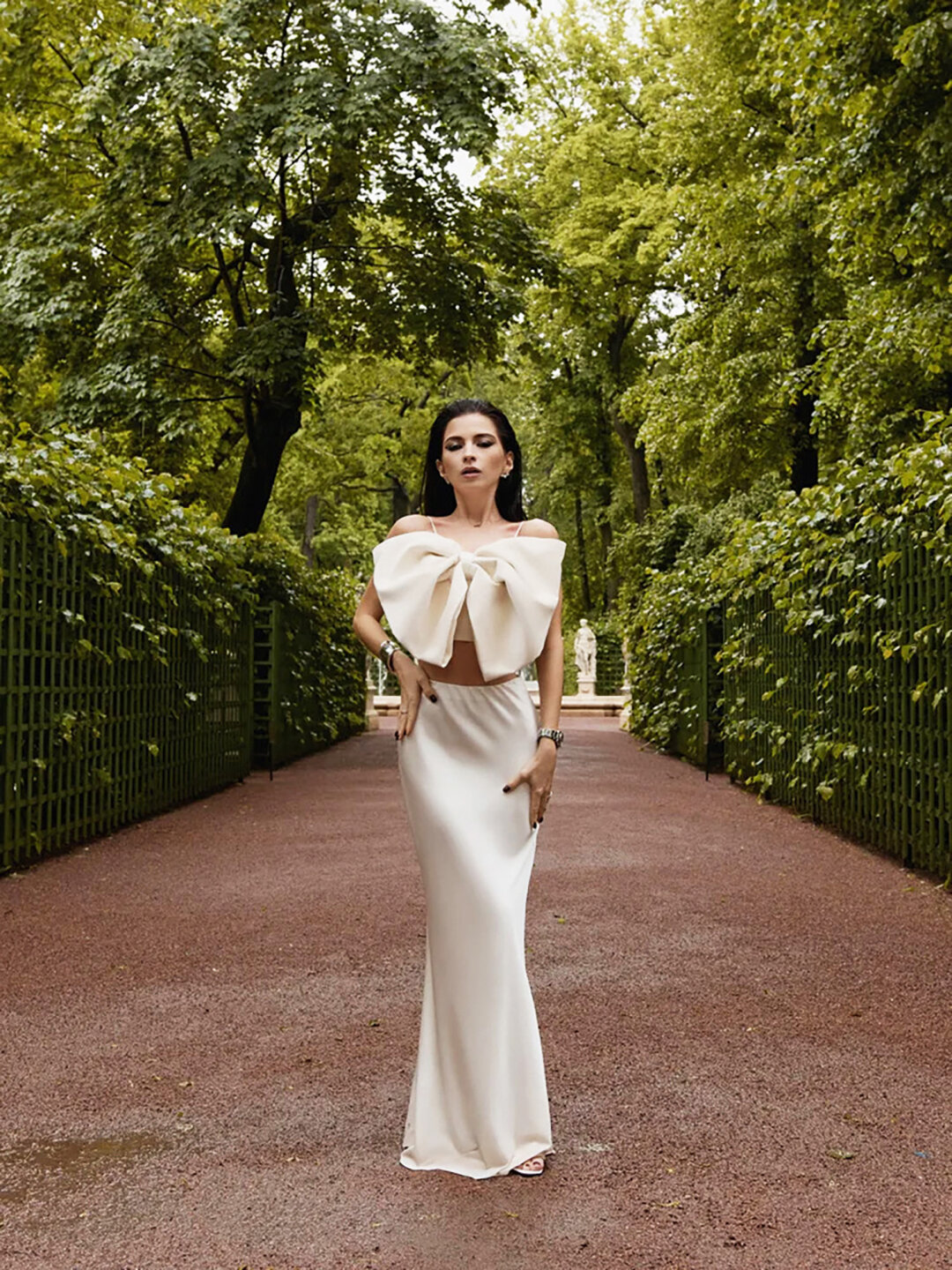 Елена Баранова в тотал-луке Eljacket