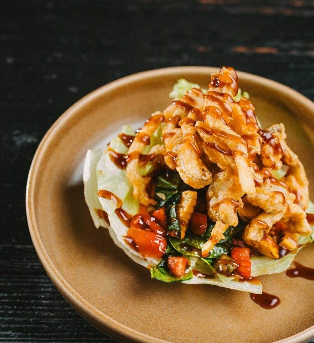 Такос с хрустящей вешенкой в ресторане «Горячий цех»