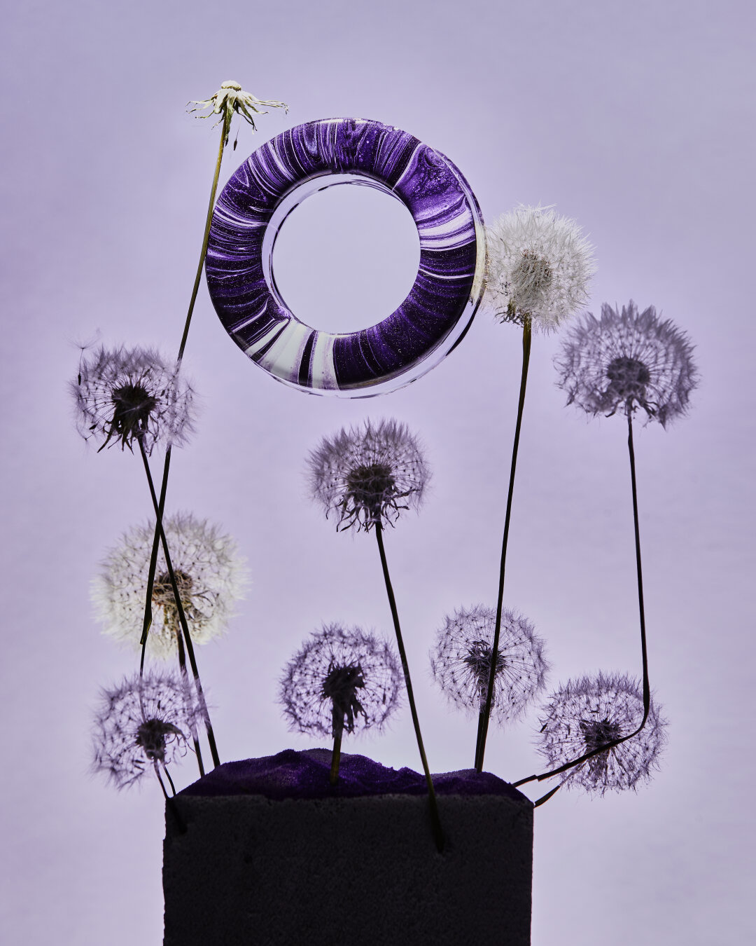 Коллекция десертов-«минералов»: чароит из ежевичного мусса