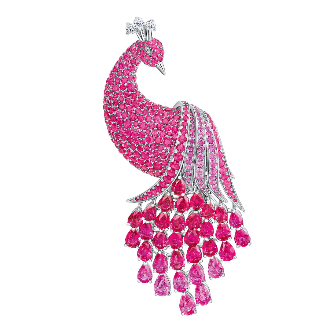 Брошь MERCURY из коллекции Fairy Tales. Белое золото, рубины, бриллианты