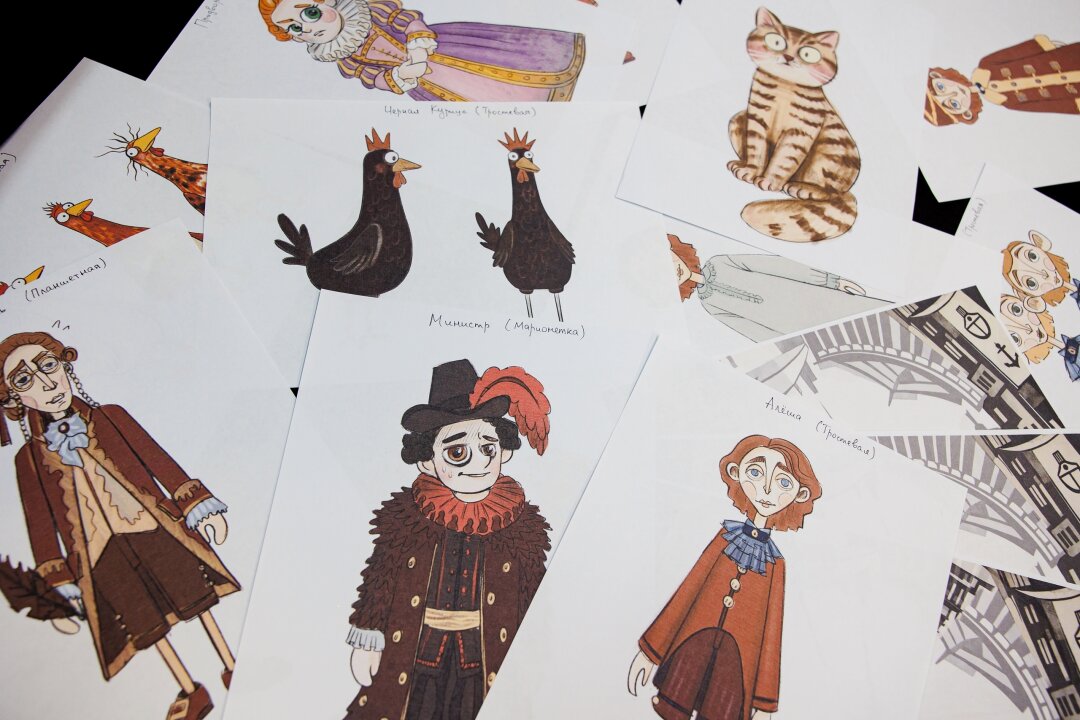 Эскизы к спектаклю «Черная курица, или Подземные жители» Пермского театра кукол