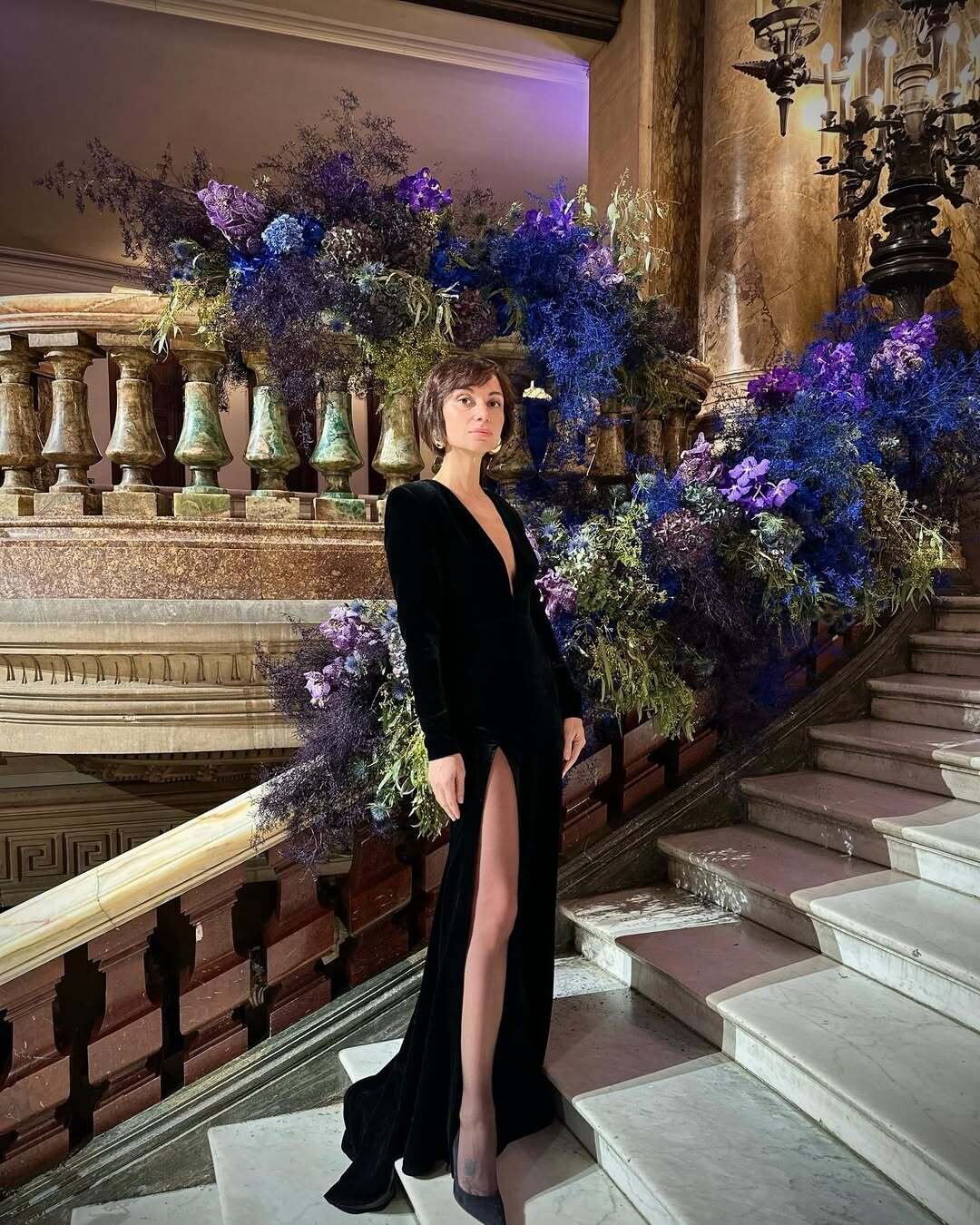 Шорена в вечернем black tie платье Yvon на Гала-вечере к столетию Марии Каллас в Гранд-опера