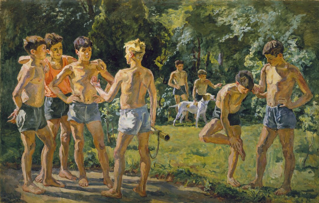 Петр Кончаловский. Утро испанских пионеров в летнем лагере. 1939