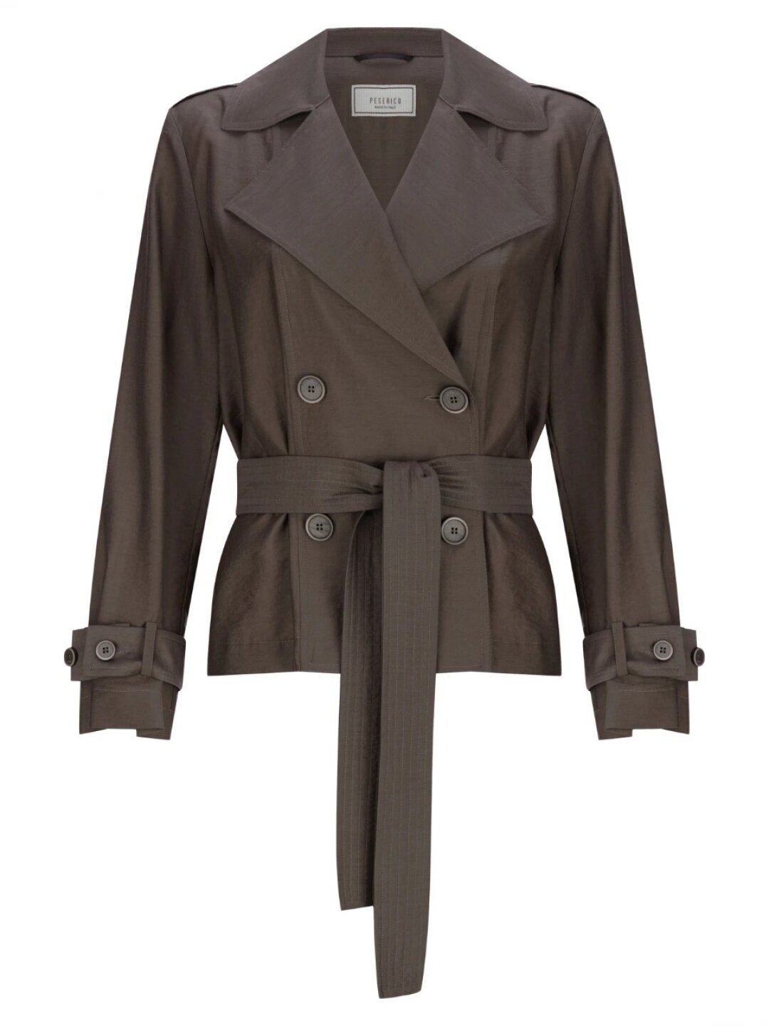 Peserico, «Кашемир и Шелк», 100 857 руб. Важнейший атрибут вернувшегося стиля 2010-х (aka инди-слиз!) — куцый тренч, который, по примеру Кейт Мосс