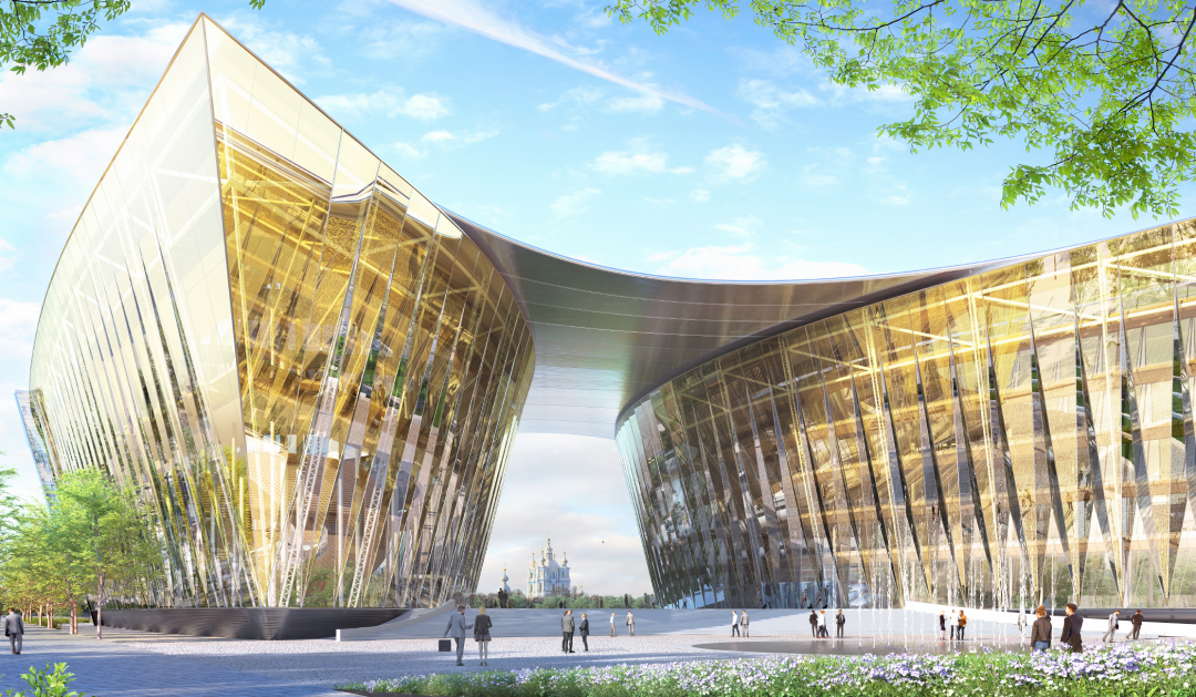 Архитектурная концепция общественно-делового центра «Газпром нефти» на Охтинском мысе, созданная японским бюро Nikken Sekkei
