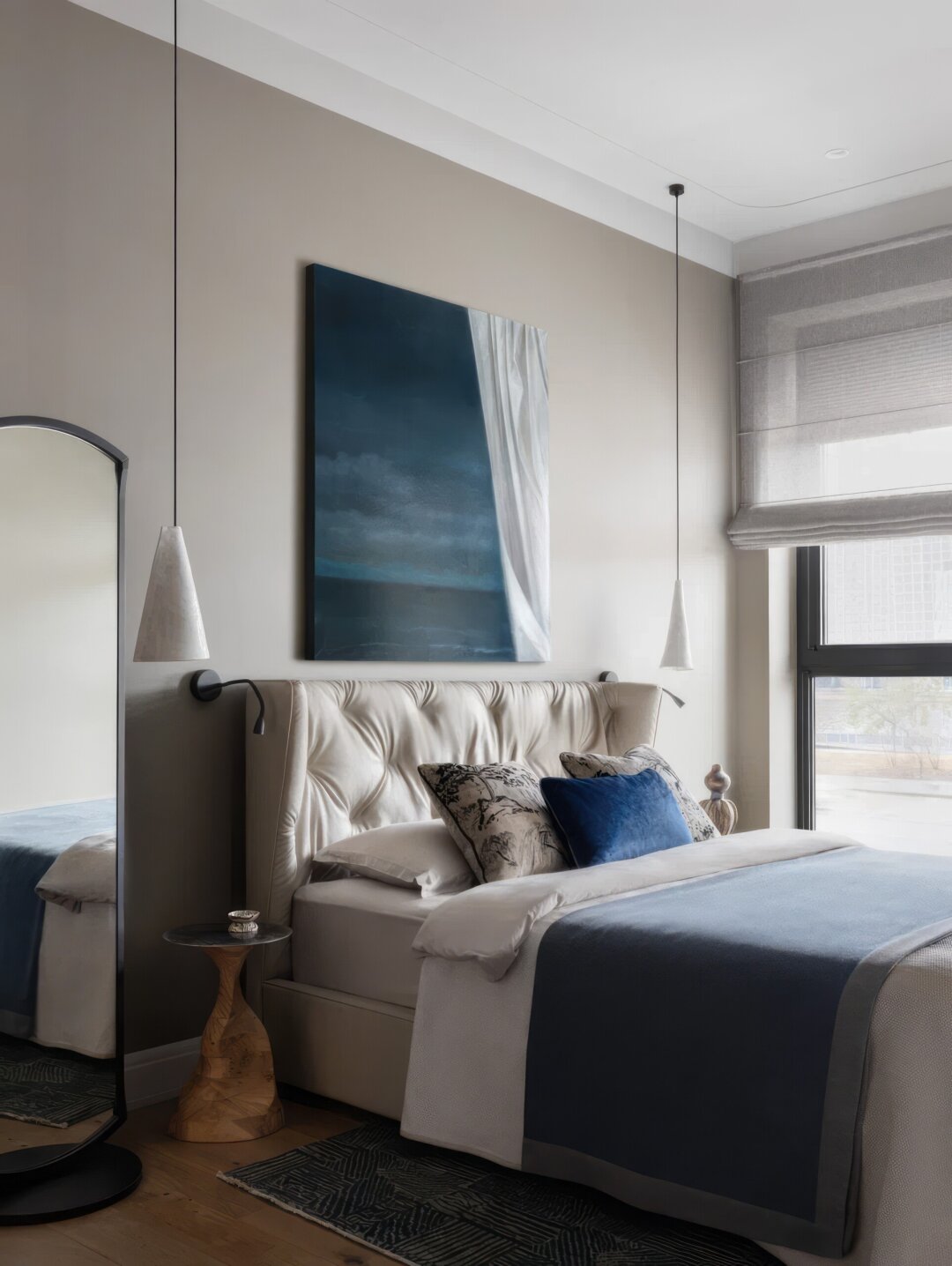 Кровать Calligaris – салон Aran, светильники керамические Taygadesign, ковер Ansy Сarpet