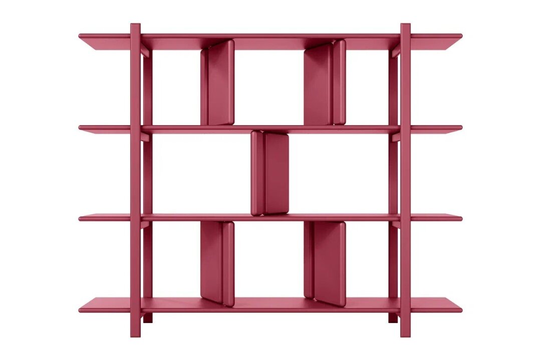 Стеллаж divan.ru × Dima Loginoff, 38 690 руб. На геометричных стеллажах в оттенке бургунди собираем собственную библиотеку