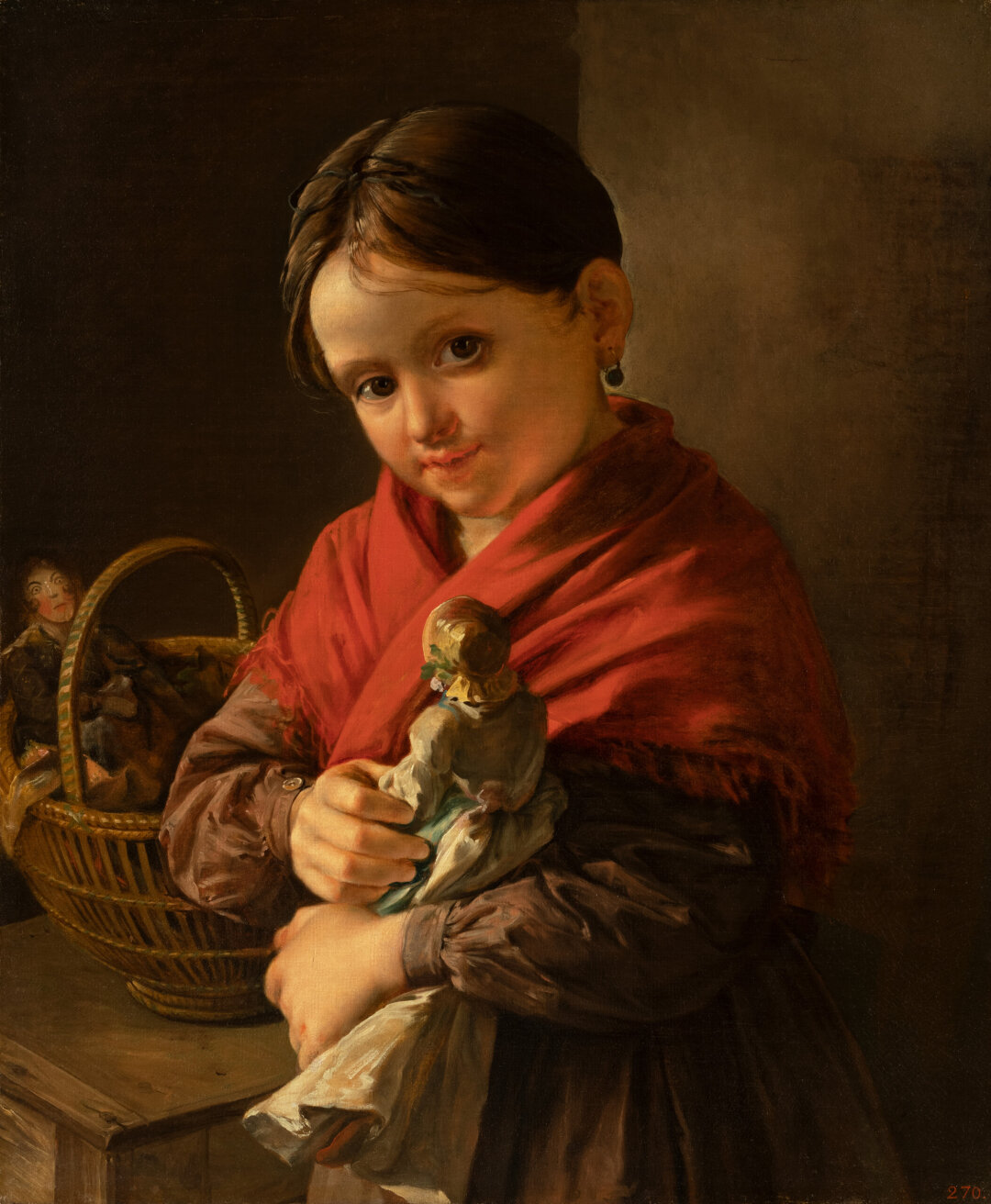 Василий Тропинин. Девочка с куклой. 1841