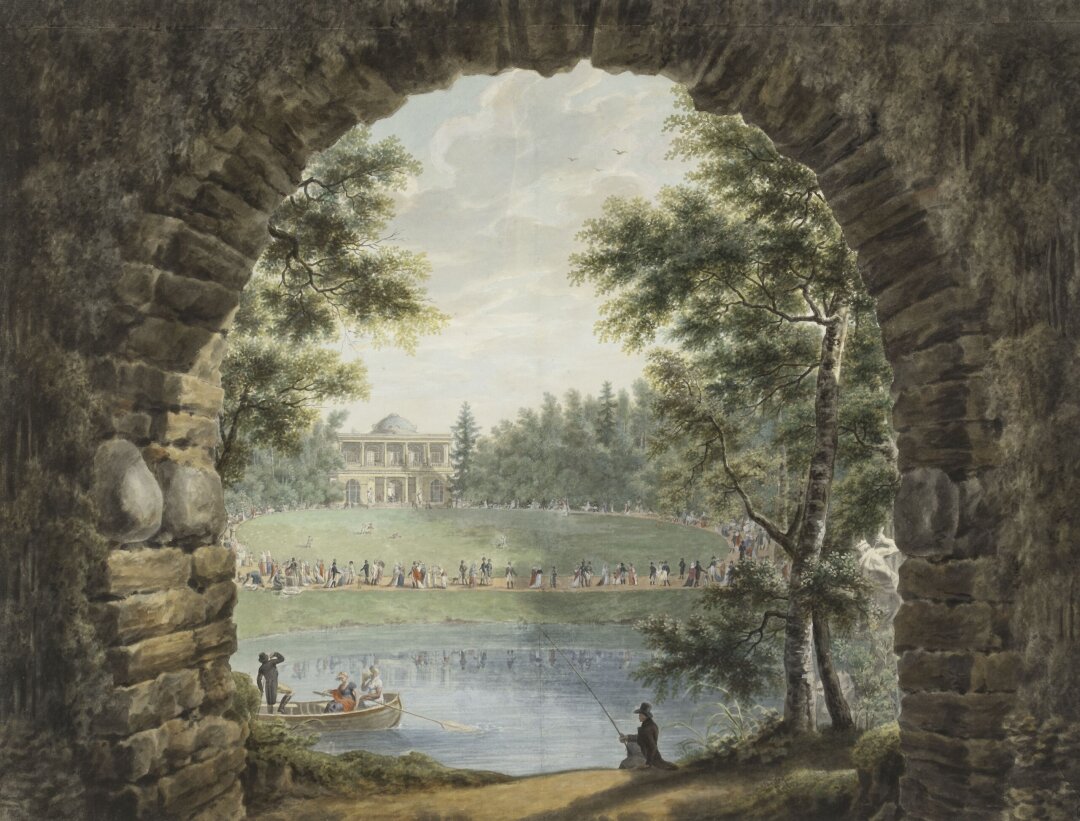 Степан Галактионов. Вид на дачу графа Строганова в Новой деревне. 1811
