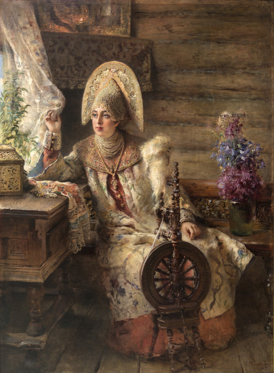 Константин Маковский. Боярышня у окна. 1890-е