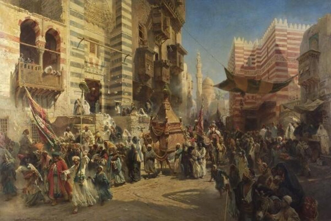 Владимир Маковский. Перенесение священного ковра в Каире. 1876