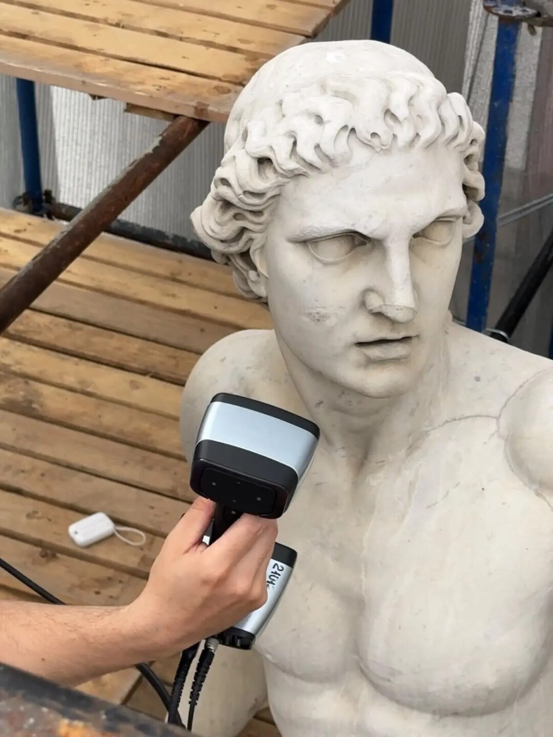Процесс лазерного 3D-сканирования.