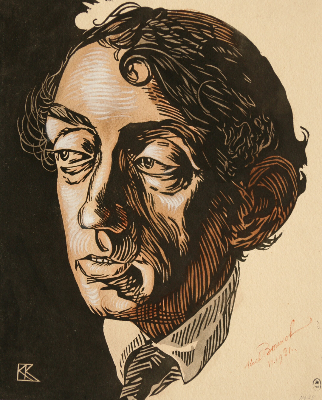 Всеволод Воинов. Портрет поэта Михаила Кузмина. 1921