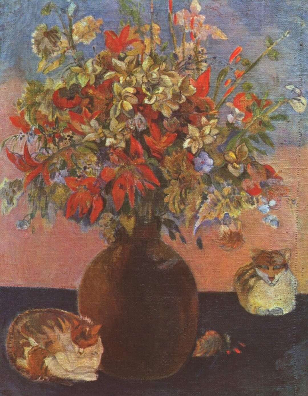 Поль Гоген. Цветы и кошки. 1899