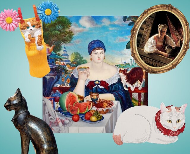 Как изображали котиков в истории искусства? От Древнего Египта до современного стрит-арта!